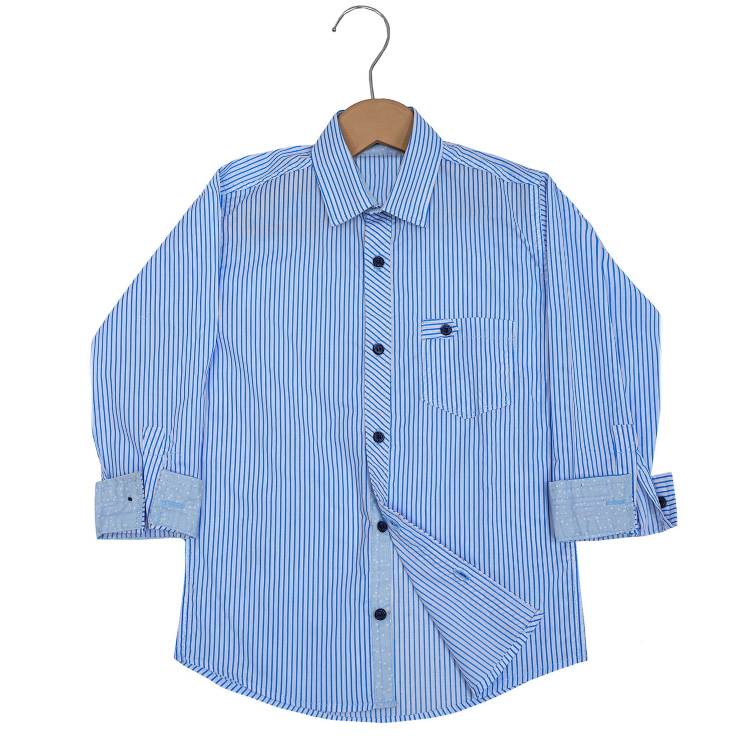 Sky Blue Casual Cotton Shirt for Kids | SHAH ROBE - Shah Robe