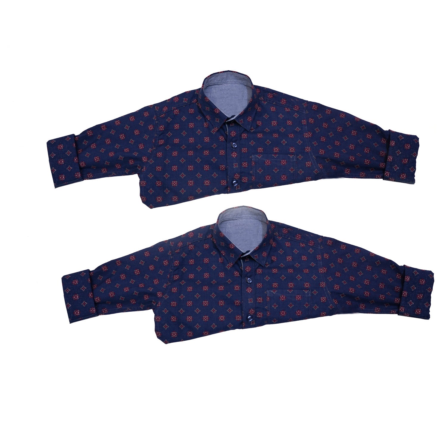 Navy Blue Cotton Casual Shirt for Boys – Smart Daily Wear | SHAH ROBE - Shah Robe