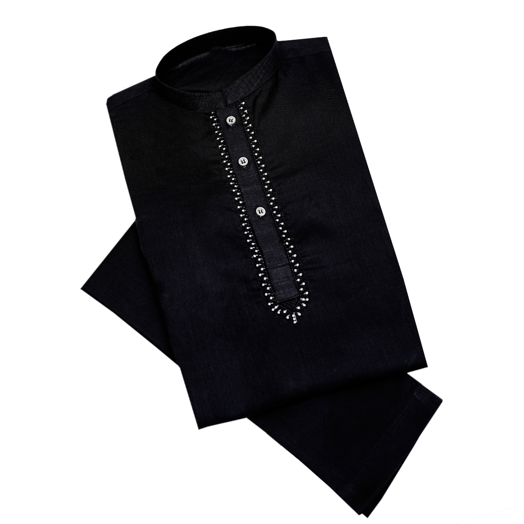  Black Cotton Kurta for Kids | SHAH ROBE