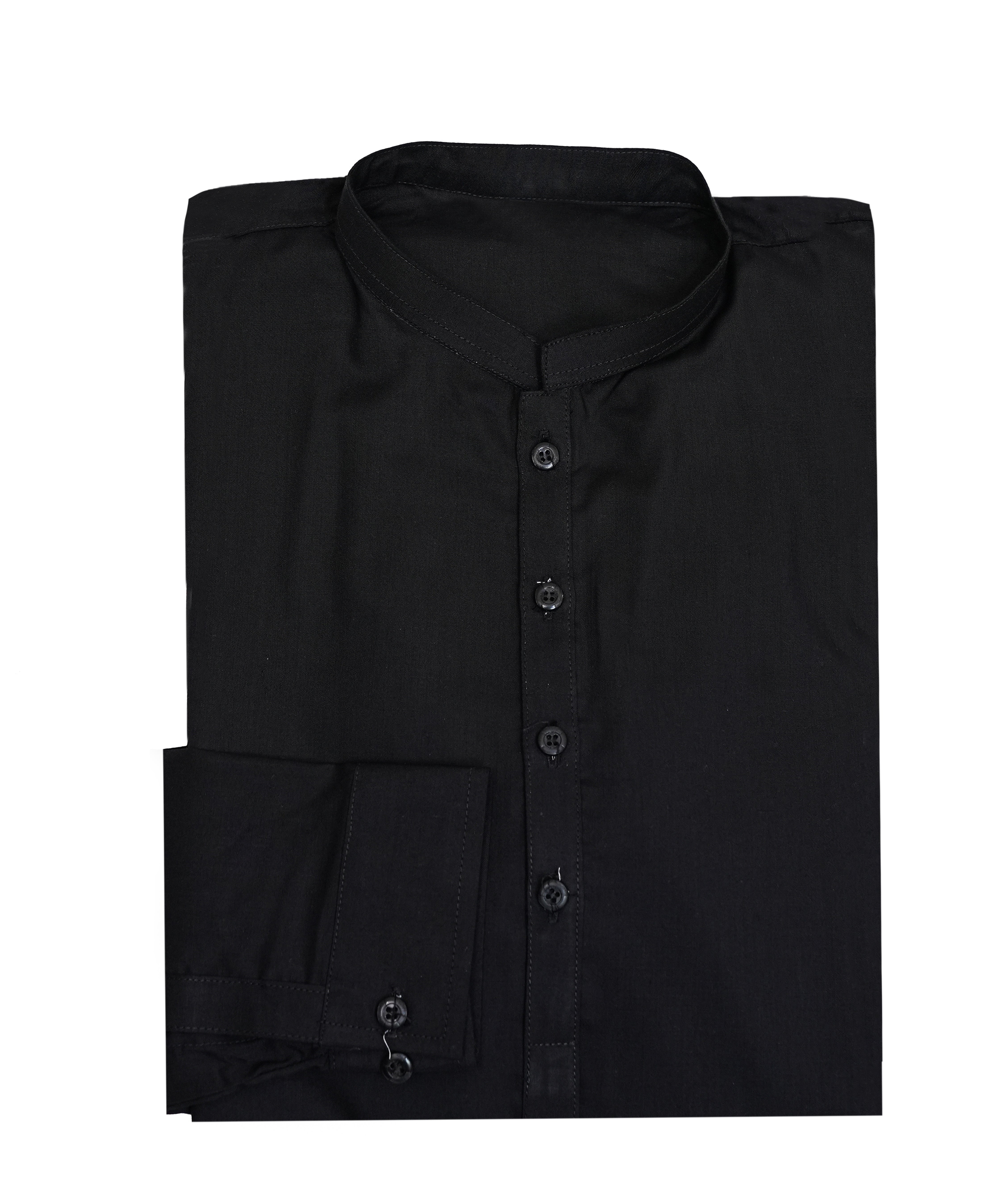 Jet Black Men’s Italian Boski Kurta – SHAH ROBE