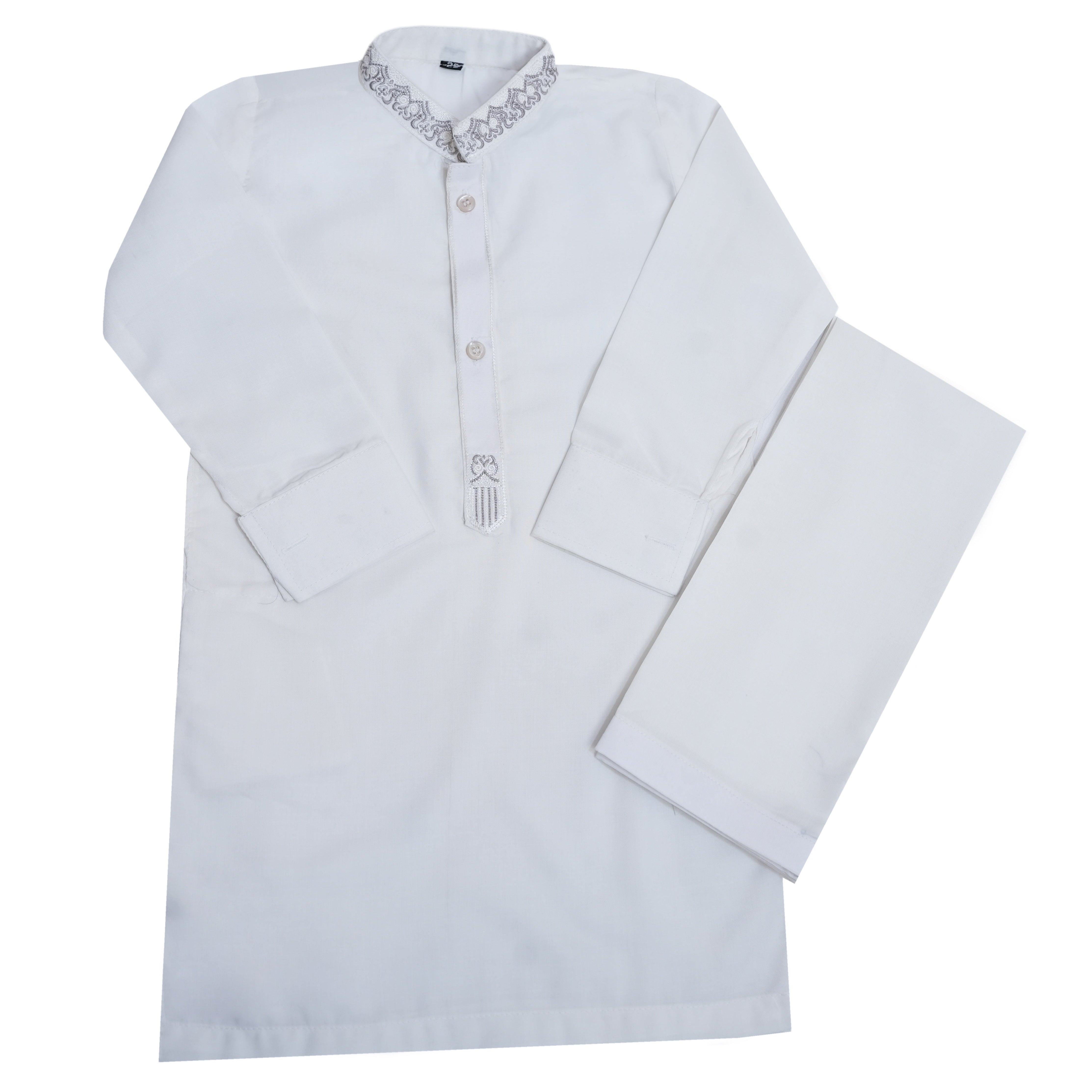 Royal White Italian Boski Kurta for Kids | SHAH ROBE