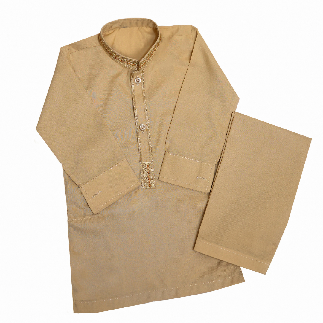 Sun-Kissed Khaddar Italian Boski Kurta for Kids | SHAH ROBE